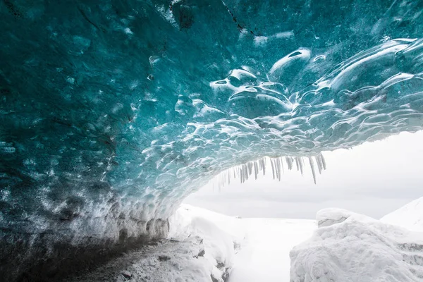 Dentro Uma Caverna Gelo Vatnajokull Islândia — Fotografia de Stock