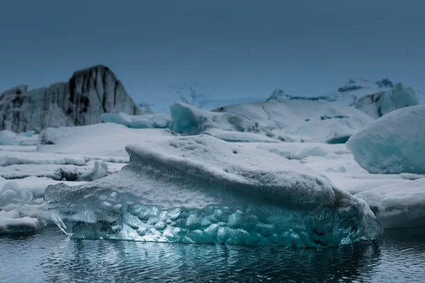 Buzdağları Jokulsarlon Buzul Lagün Zlanda — Stok fotoğraf