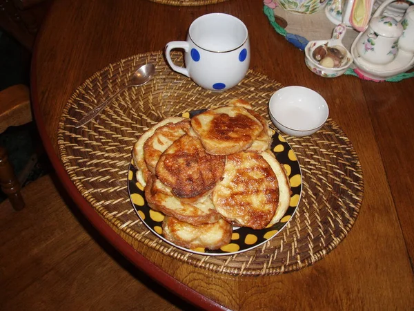 Eten Drinken Tabel Versheid Binnenshuis Kant Klare Hoge Hoek Bekijken — Stockfoto