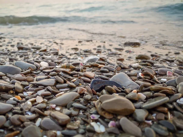 Plaj Arazi Çakıl Taş Rock Deniz Katı Nesneler Güzellik Doğada — Stok fotoğraf