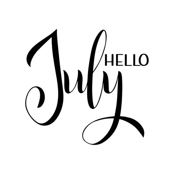 Ciao luglio lettering — Vettoriale Stock