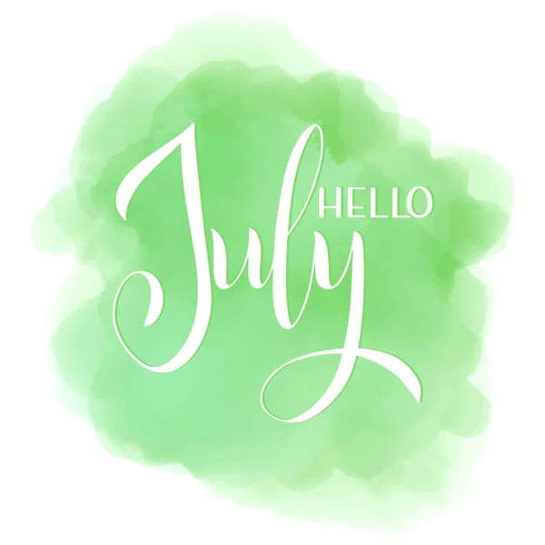 Ciao luglio lettering — Vettoriale Stock