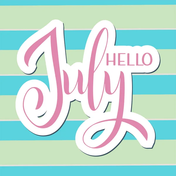 Hello July písmo — Stockový vektor