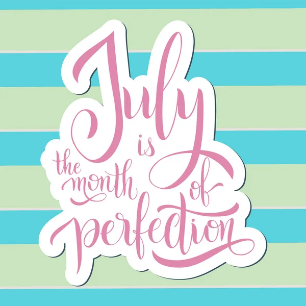 Hello July písmo — Stockový vektor