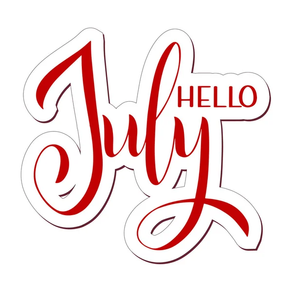 Hello July písmo — Stockový vektor