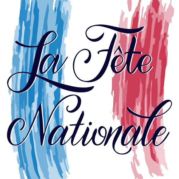 Letras dibujadas a mano del día de la Bastilla . — Vector de stock