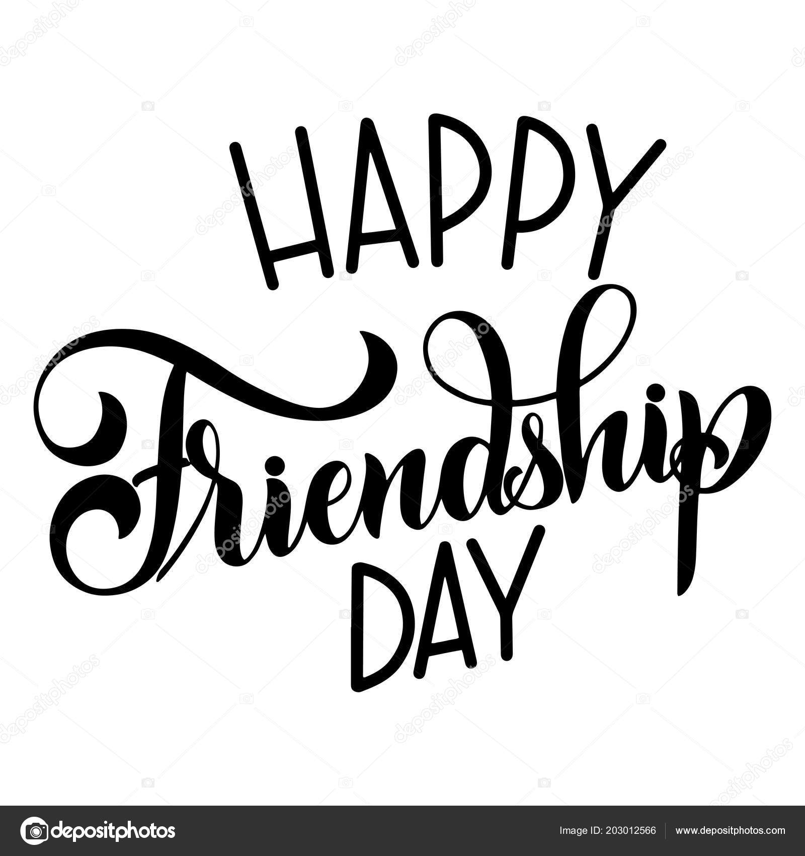 Friendship Day Hand Drawn Lettering Stock Vector Image By ©kandella 203012566