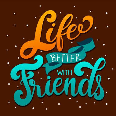 Dostluk gün elle çizilmiş yazı