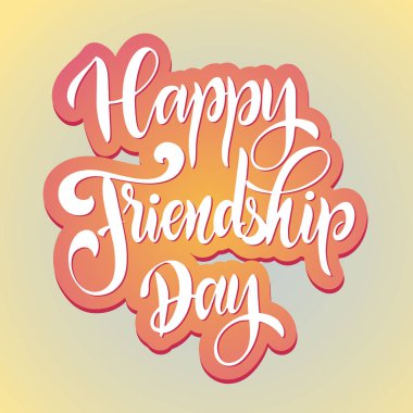 Dostluk gün elle çizilmiş yazı