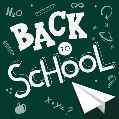 Elle çizilmiş yazı okula dönüş