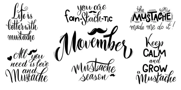 Movember pharses. Promosyon ve motivasyon tırnak. Yazı Tipografi