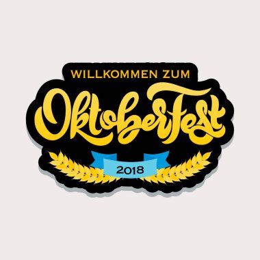 Oktoberfest vektör logo. Bira Festivali Afiş. Vektör çizim.