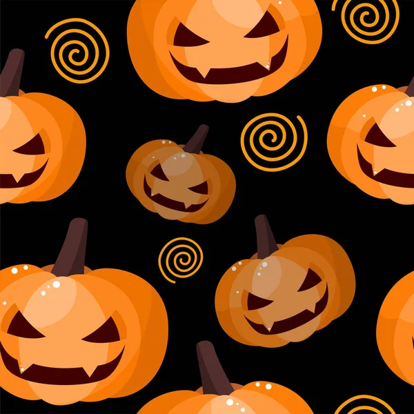 Patrón Sin Costuras Halloween Con Calabaza Diseño Para Impresión Póster — Vector de stock