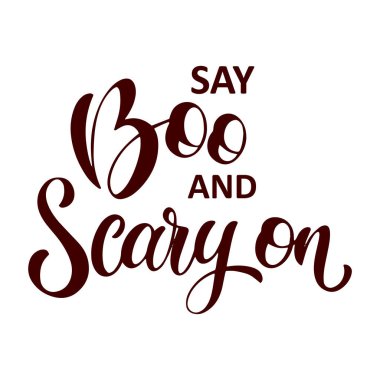 Mutlu Cadılar Bayramı el metin yazılmış. Vektör çizim.