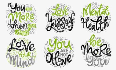 Ruh sağlığı günü için Inspirational quotes. 