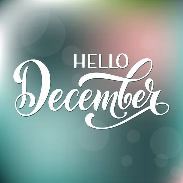 Hallo Winter belettering. Seasons Greetings. Vallen. December — Stockvector