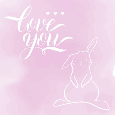 Sevimli tavşan çizgi film tarzı.