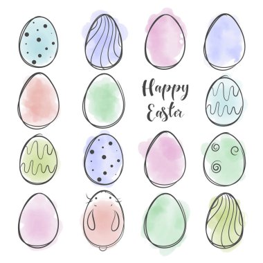 Sevimli tavşan çizgi film tarzı.