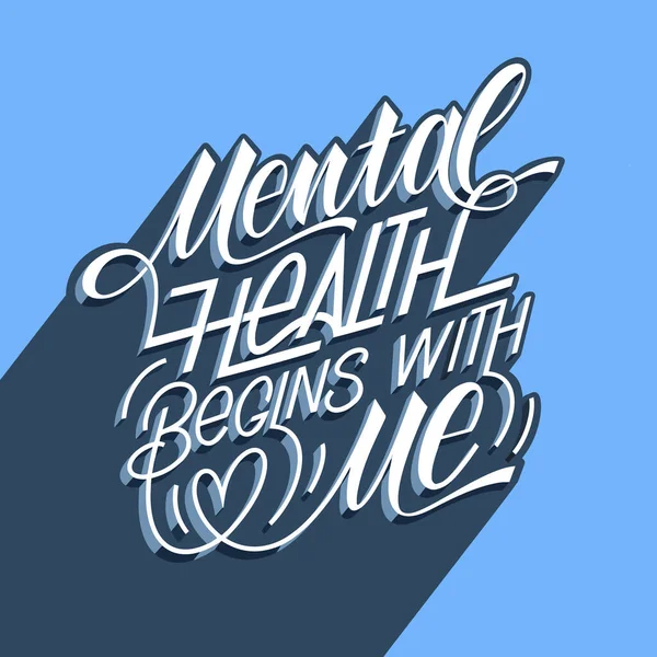 La salud mental comienza conmigo. — Vector de stock