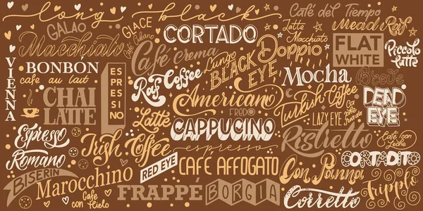 Kaffe bokstäver. Design för tryck och affisch — Stock vektor