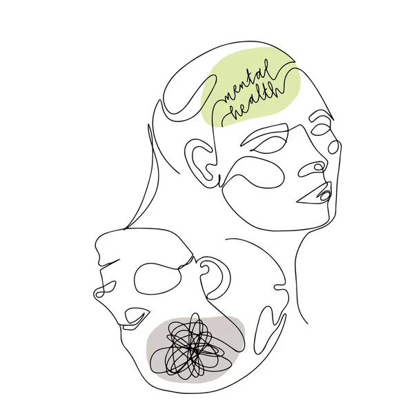 Kadınlar için Akıl Sağlığı. Vektör İllüstrasyonu