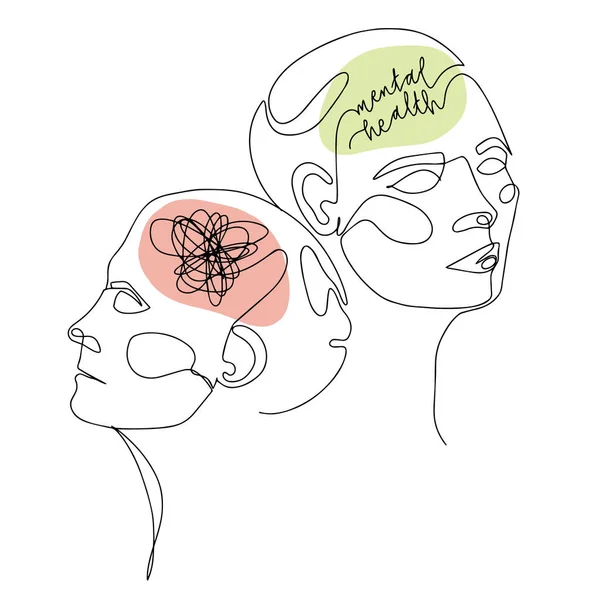 Kadınlar için Akıl Sağlığı. Vektör İllüstrasyonu
