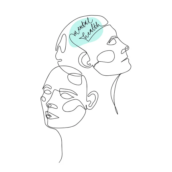 Kadınlar için Akıl Sağlığı. Vektör İllüstrasyonu