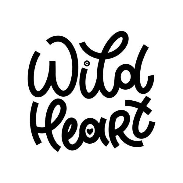 Wild hart belettering in doodle stijl. — Stockvector