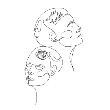 Kadınlar için Akıl Sağlığı. Vektör İllüstrasyonu