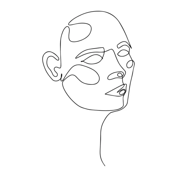 Continuous Line Drawing Of Woman Head. — Stock Vector