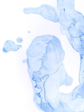 Suluboya Mavi Su Sıçratma. Alkol Mürekkebi Boyama DokusuName.