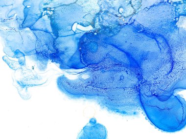 Suluboya Mavi Su Sıçratma. Alkol Mürekkebi Boyama DokusuName.