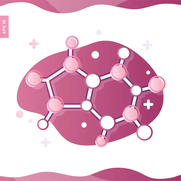Barevné Vektorové Ilustrace Izolované Bílém Chemie Molekula Ikony Věda Technologie — Stockový vektor