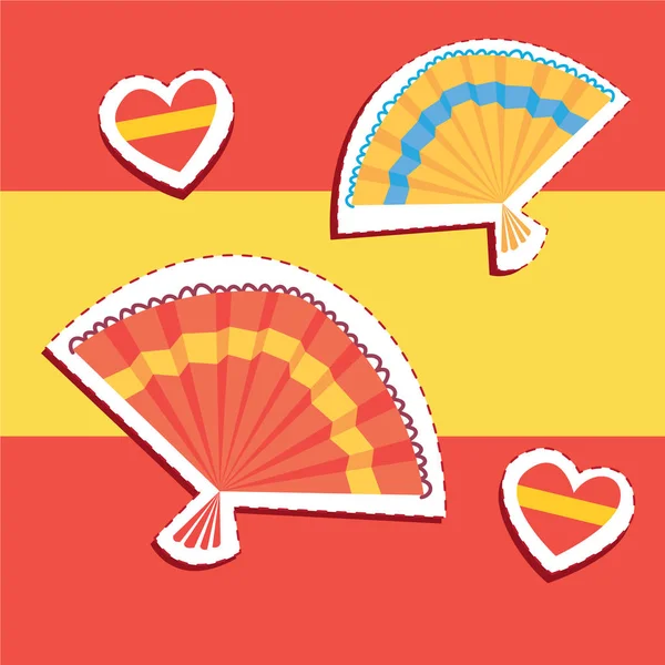 Desenhos Animados Bonito Espanhol Moda Adesivo Patch Emblema Design Ilustração — Vetor de Stock