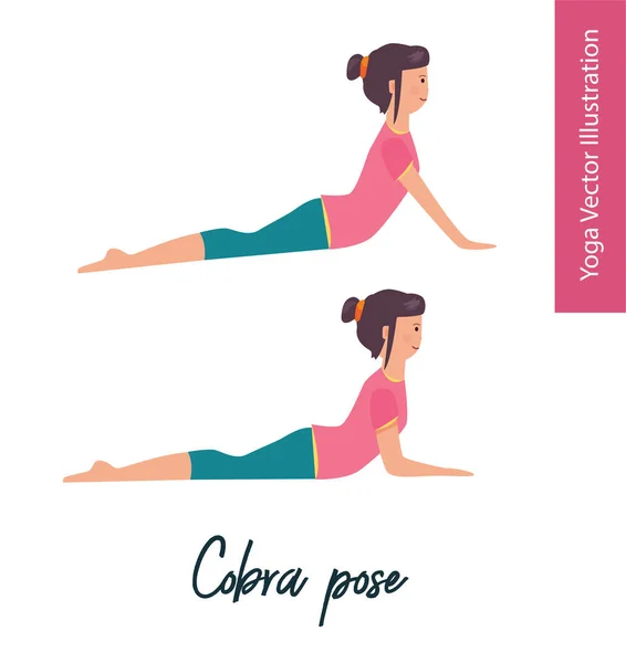 Set Van Vectorillustraties Meisje Sport Yoga Doen Poseren Meditatie Ontspannen — Stockvector