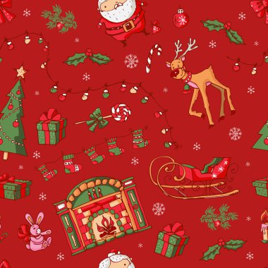 Pattern for Merry Christmas holiday. clipart