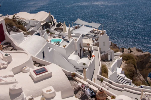 Pretty White Houses Santorini — Stock Photo, Image