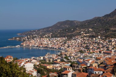 bay of Vathy, capital of Samos clipart