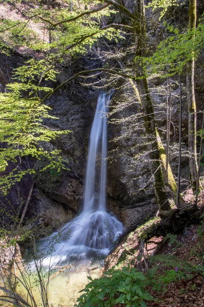 Terceira Cachoeira Canyon Inferno Borovnica Jogar Folhas — Fotografia de Stock