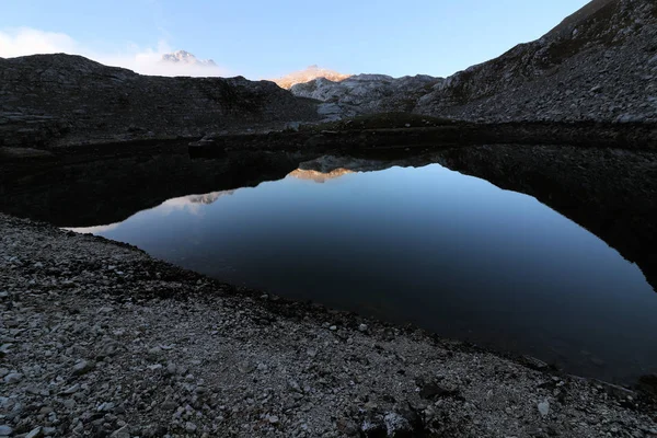 Reflexión Del Lago Mañana Valle Del Lago Siete — Foto de Stock