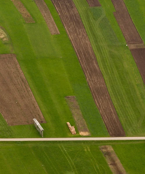 Foto Aérea Troncos Junto Carretera Empeño —  Fotos de Stock