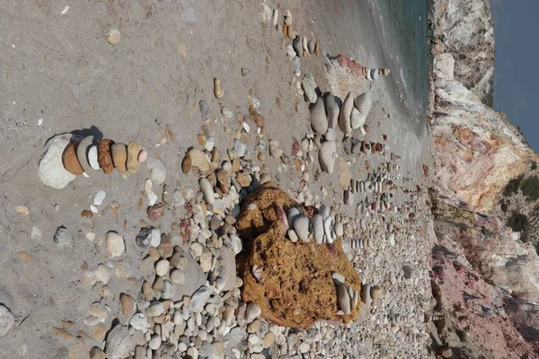 Rock Sculpture Milos Beach — Stock Photo, Image