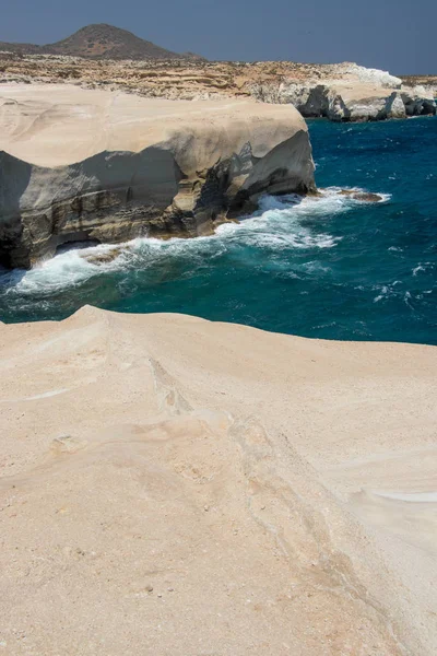 White Cliffs Sarakiniko Beach Milos Island — Stock Photo, Image