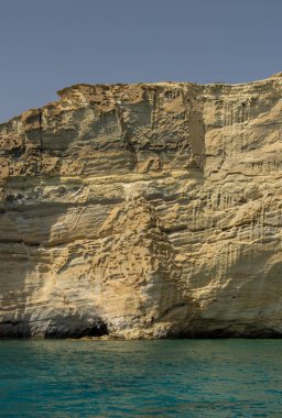 Kleftiko Plajı 'nda volkanik uçurum, Milos Adası