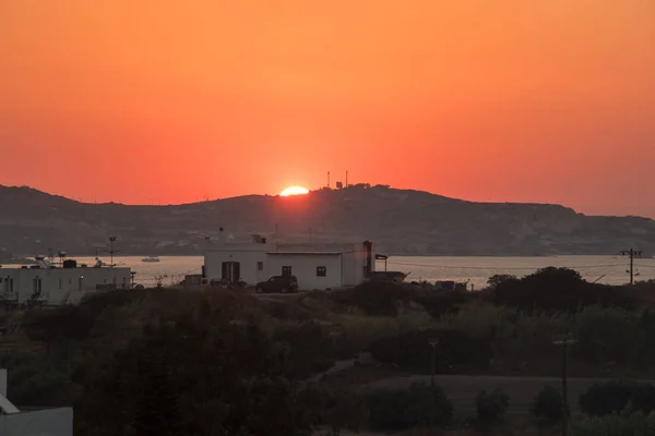 Alba Nel Villaggio Pollonia Milos — Foto Stock