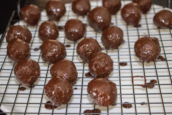 Färska Chokladbollar Köket — Stockfoto