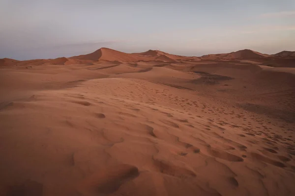 Een Prachtig Landschap Van Zandduinen Sahara Woestijn Marokko Reisfotografie — Stockfoto