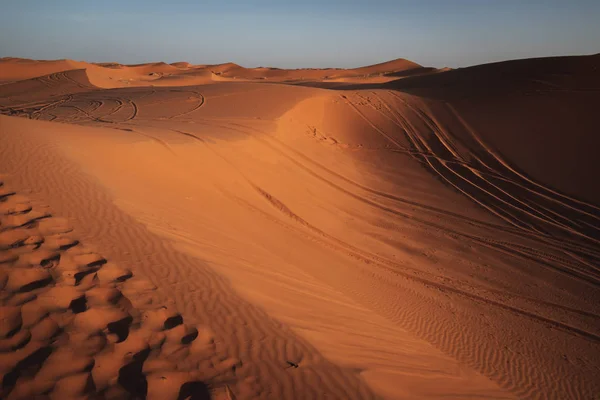 Piękny Krajobraz Wydm Saharze Maroku Fotografia Podróżnicza — Zdjęcie stockowe