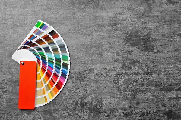 Color palette samples on wooden background