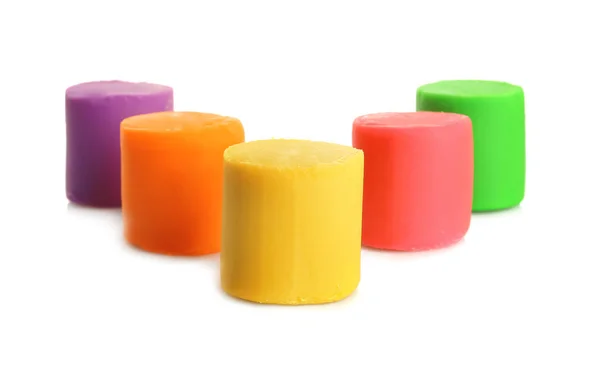 Colorful Play Dough White Background — Stock Photo, Image